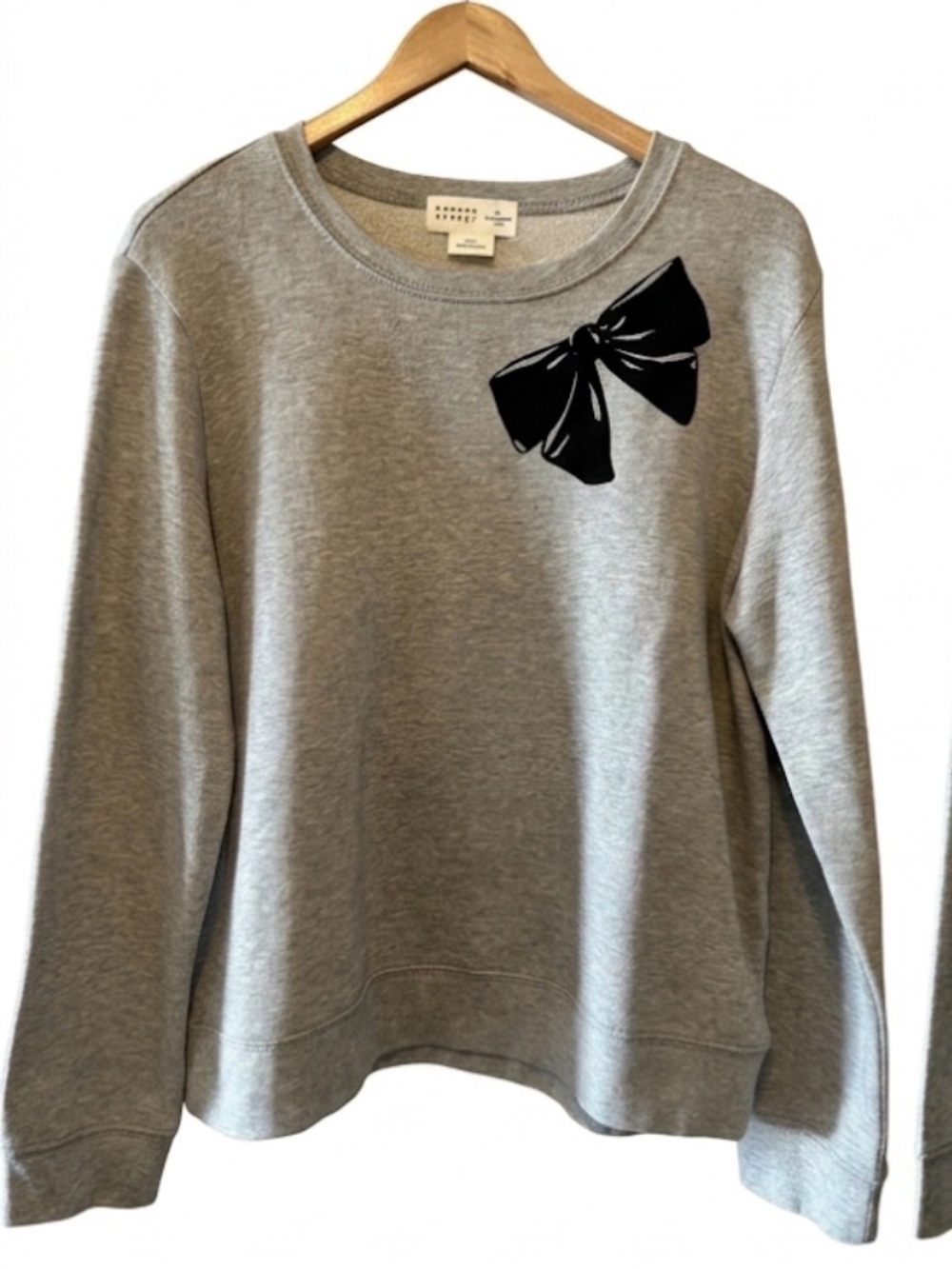 kate spade Gray Crewneck Sweatshirt with Black Bow Detail